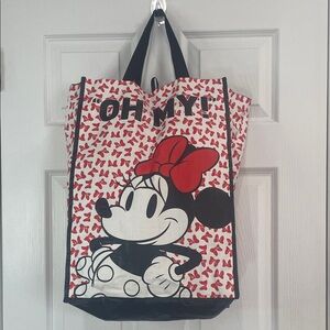 Vintage Disney Minnie Mouse reusable large Tote bag waterproof red white black